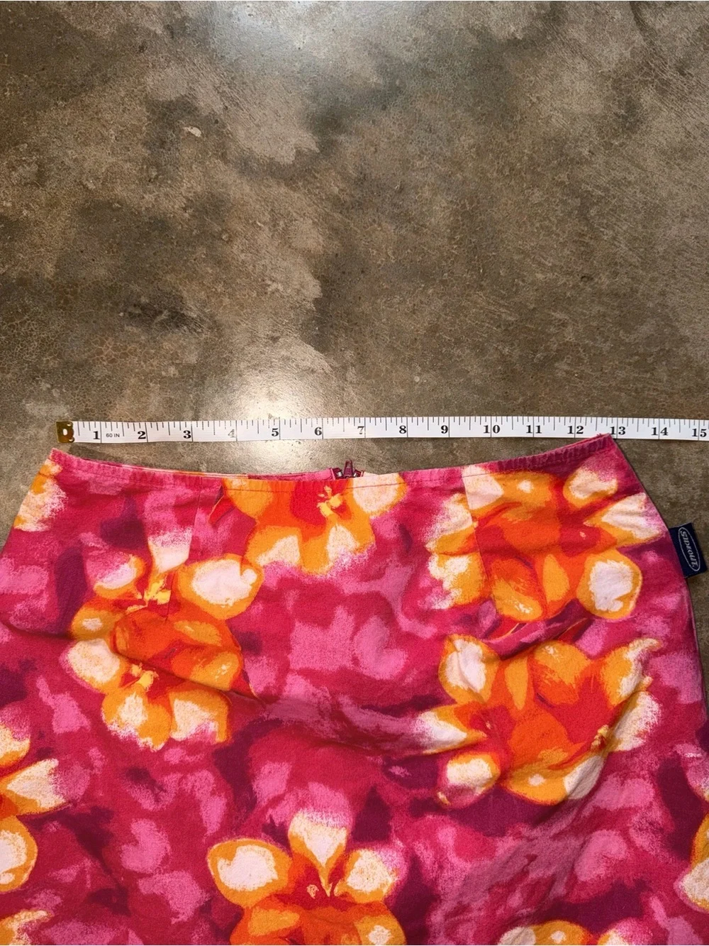 Sideout Floral Mini Skirt Pink Orange Tropical Y2K Summer Women’s Size 3 - Picture 3 of 13